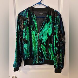 Mermaid sequin bomber jacket